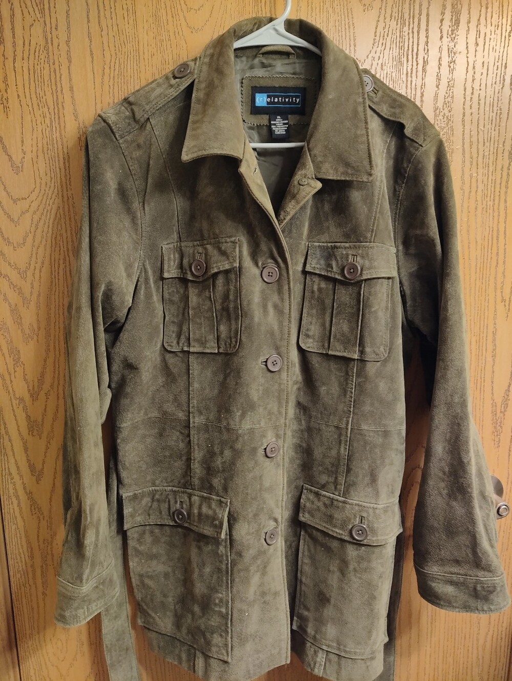 Relativity Olive Suede Utility Field Jacket